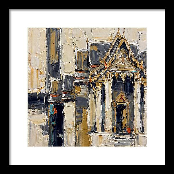 Buddhist Temple In Palette Knife Style