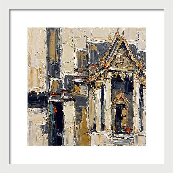 Buddhist Temple In Palette Knife Style