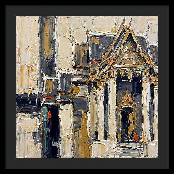 Buddhist Temple In Palette Knife Style