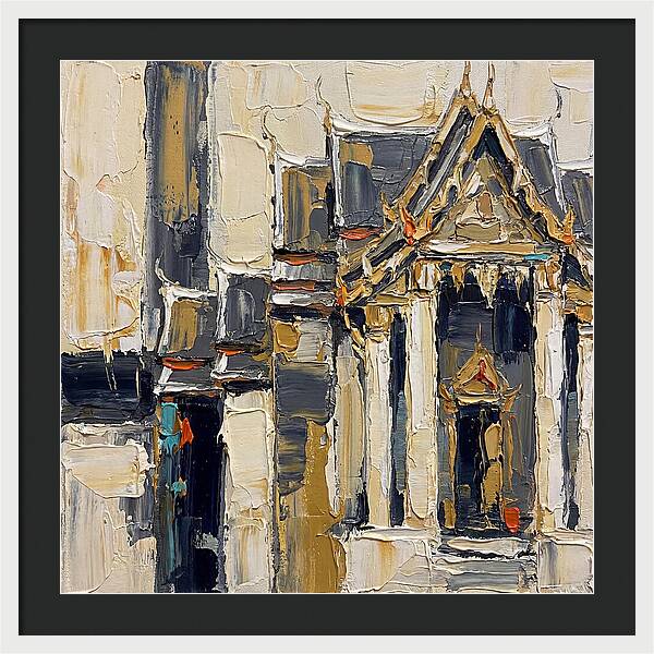Buddhist Temple In Palette Knife Style