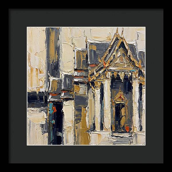 Buddhist Temple In Palette Knife Style