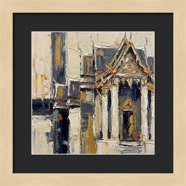 Buddhist Temple In Palette Knife Style