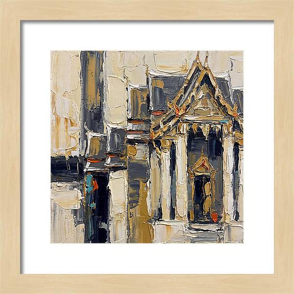 Buddhist Temple In Palette Knife Style