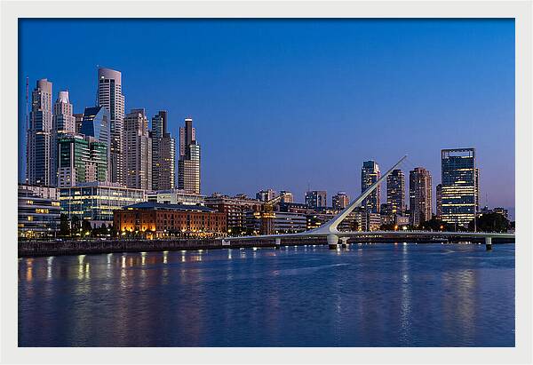 Buenos Aires Skyline At Blue Hour