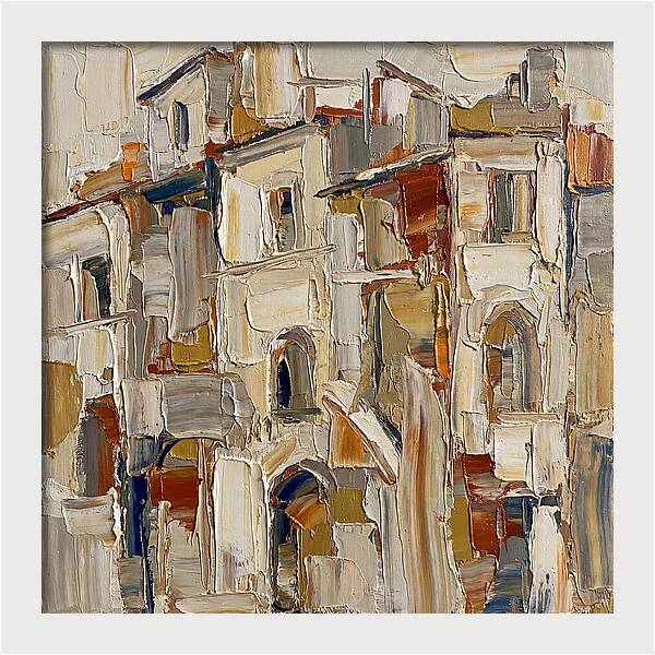 Building Facade In Palette Knife Style