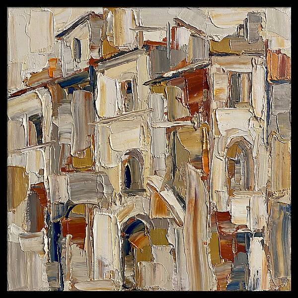 Building Facade In Palette Knife Style