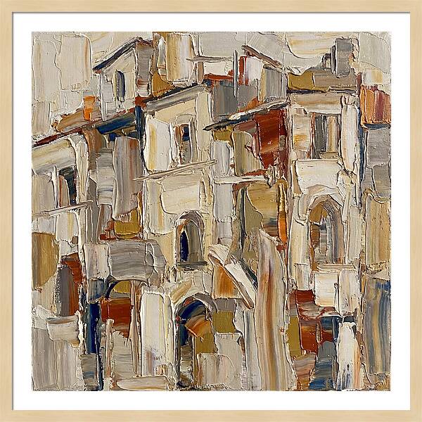 Building Facade In Palette Knife Style