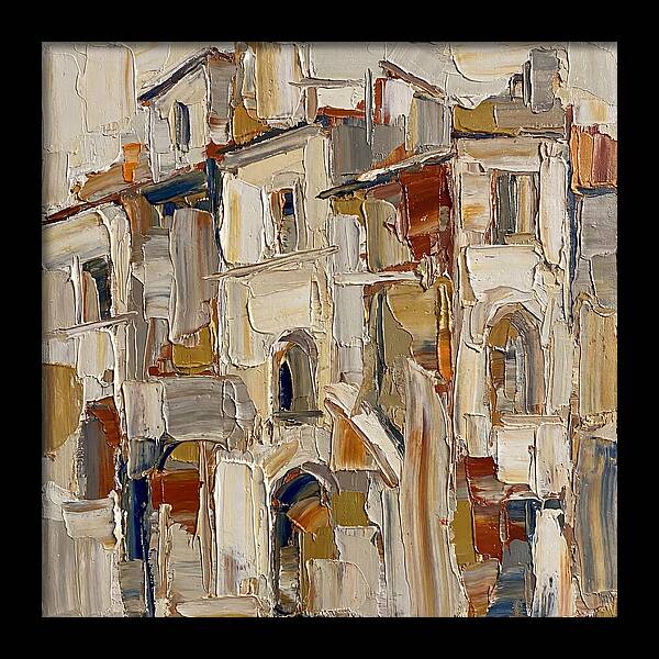 Building Facade In Palette Knife Style