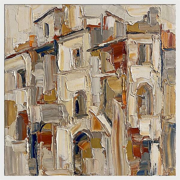 Building Facade In Palette Knife Style