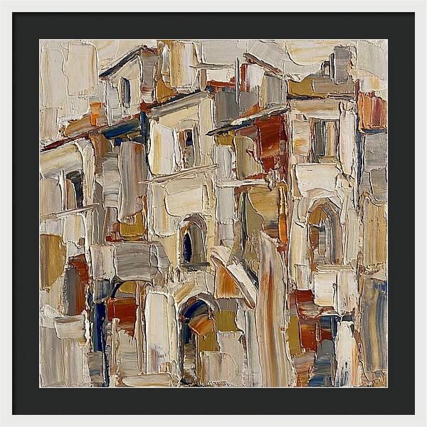 Building Facade In Palette Knife Style