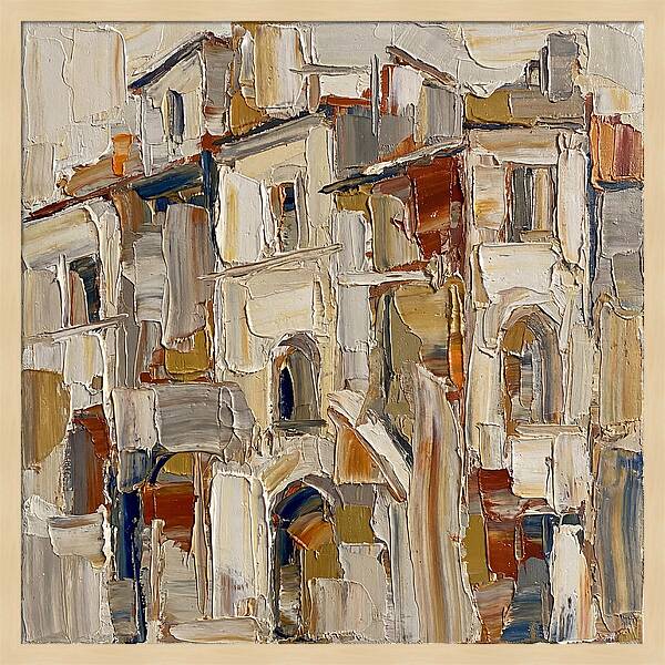 Building Facade In Palette Knife Style