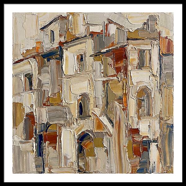 Building Facade In Palette Knife Style