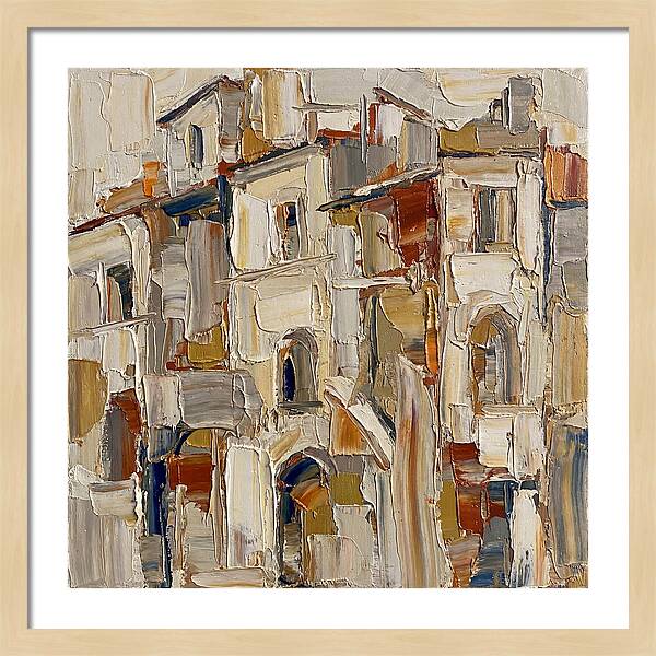 Building Facade In Palette Knife Style