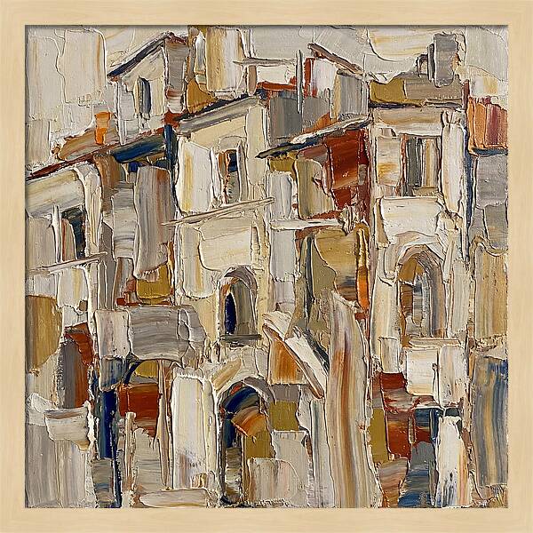 Building Facade In Palette Knife Style