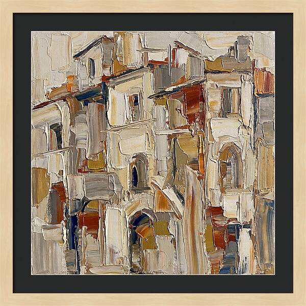 Building Facade In Palette Knife Style