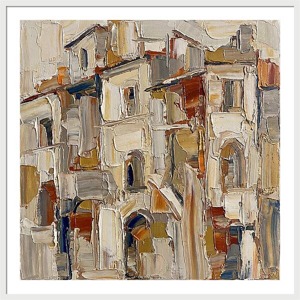 Building Facade In Palette Knife Style