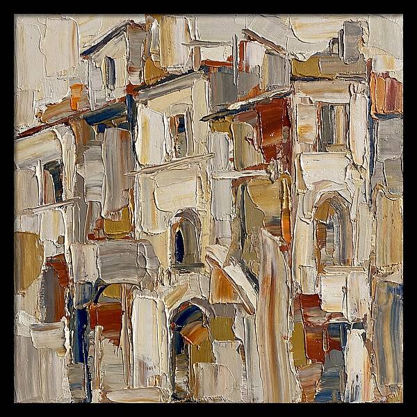 Building Facade In Palette Knife Style