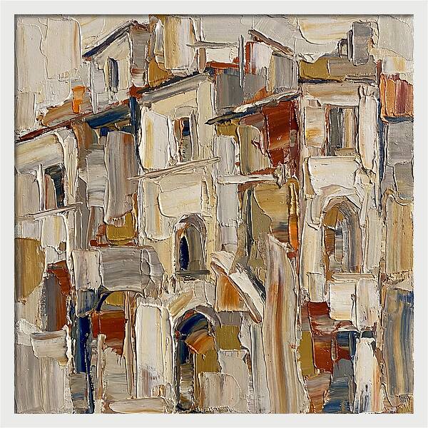 Building Facade In Palette Knife Style