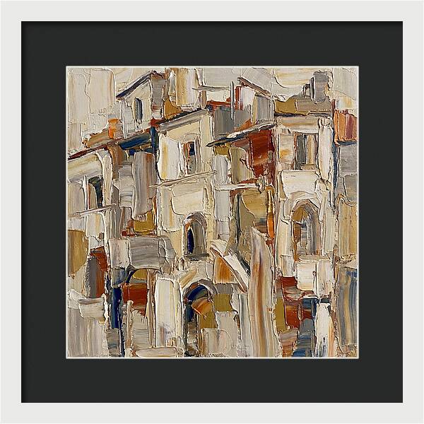 Building Facade In Palette Knife Style
