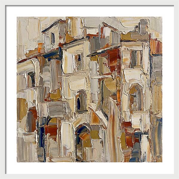 Building Facade In Palette Knife Style