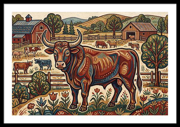 Bull In A Pastoral Landscape