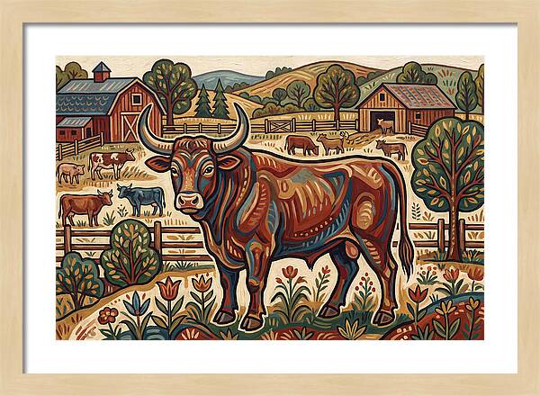 Bull In A Pastoral Landscape