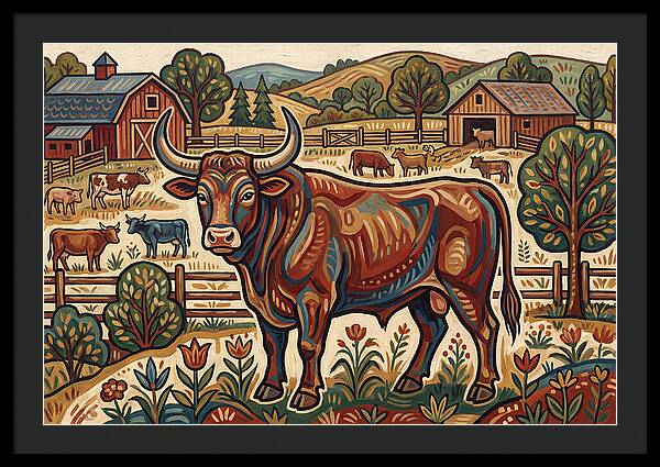 Bull In A Pastoral Landscape