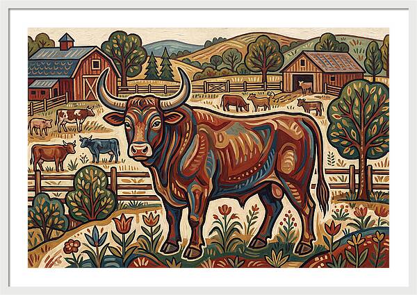Bull In A Pastoral Landscape