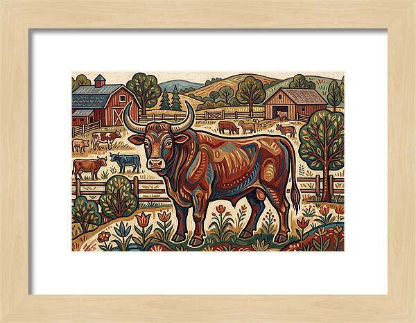 Bull In A Pastoral Landscape