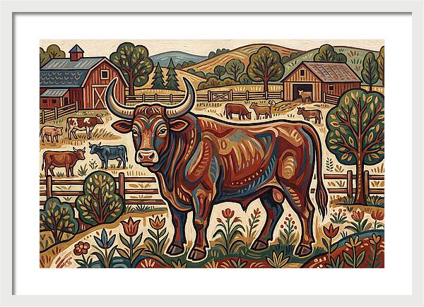 Bull In A Pastoral Landscape