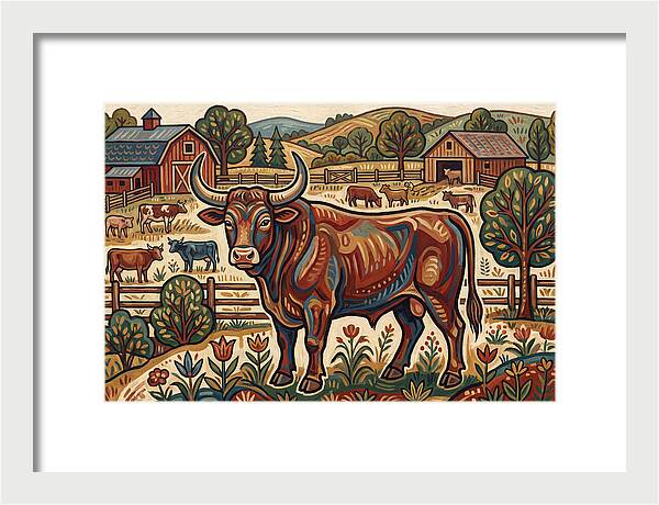 Bull In A Pastoral Landscape