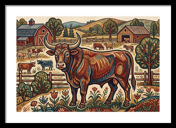 Bull In A Pastoral Landscape