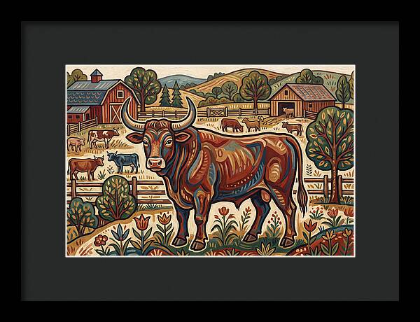 Bull In A Pastoral Landscape