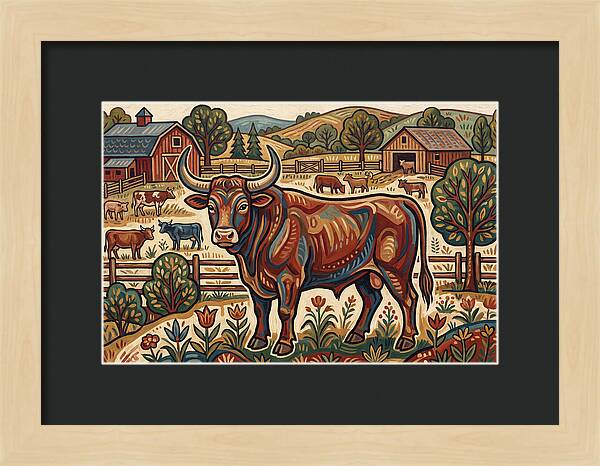 Bull In A Pastoral Landscape