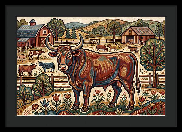 Bull In A Pastoral Landscape