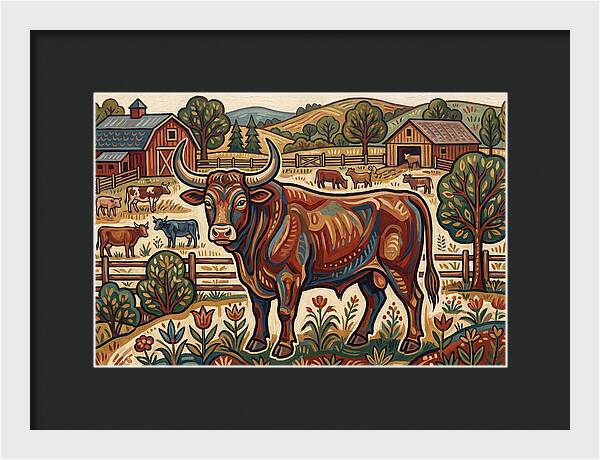 Bull In A Pastoral Landscape