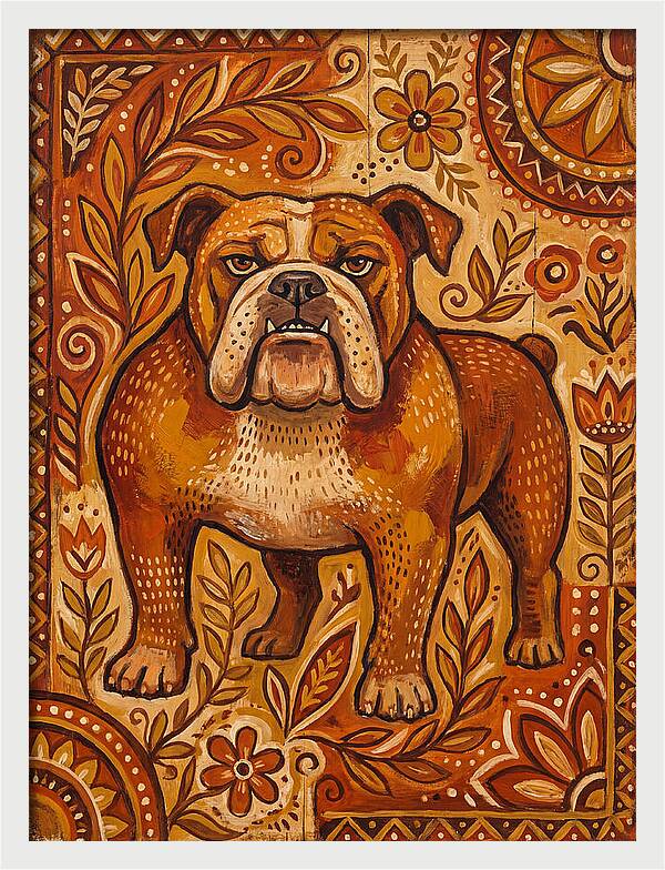 Bulldog Folk Art