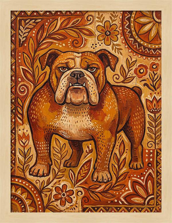 Bulldog Folk Art