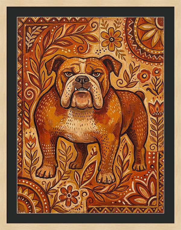 Bulldog Folk Art