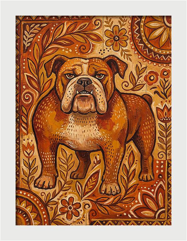 Bulldog Folk Art