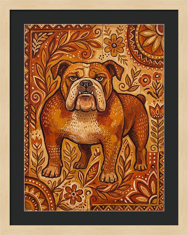 Bulldog Folk Art