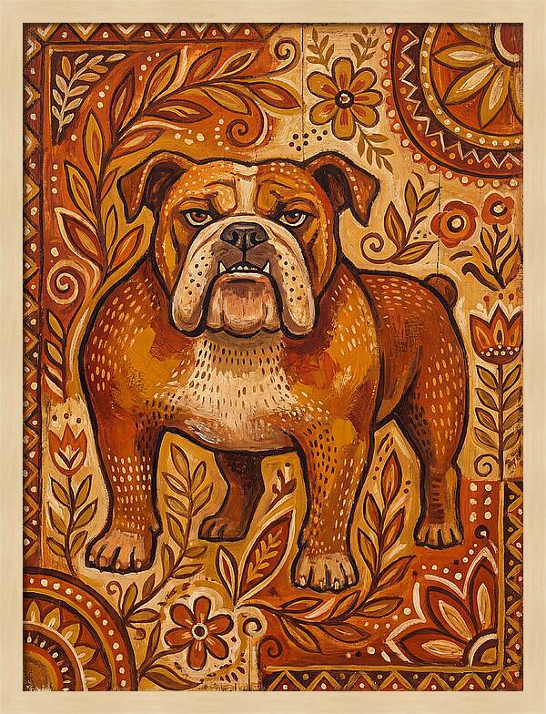 Bulldog Folk Art