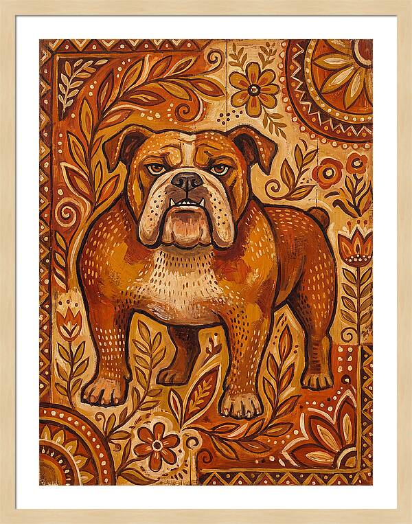 Bulldog Folk Art