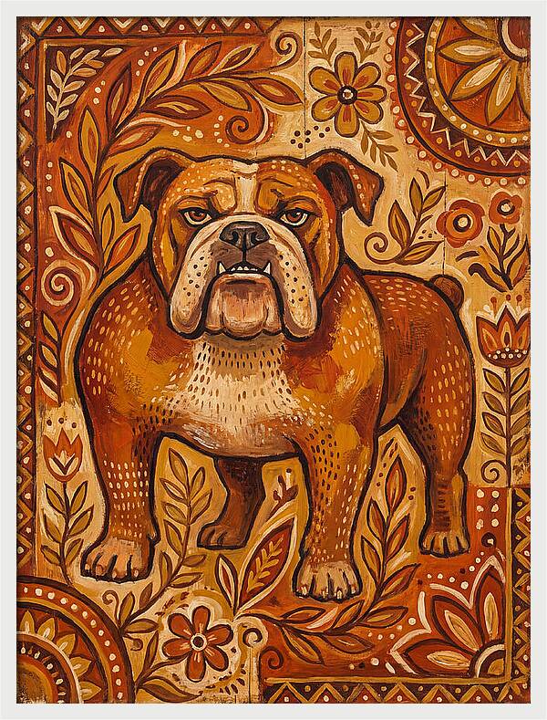 Bulldog Folk Art