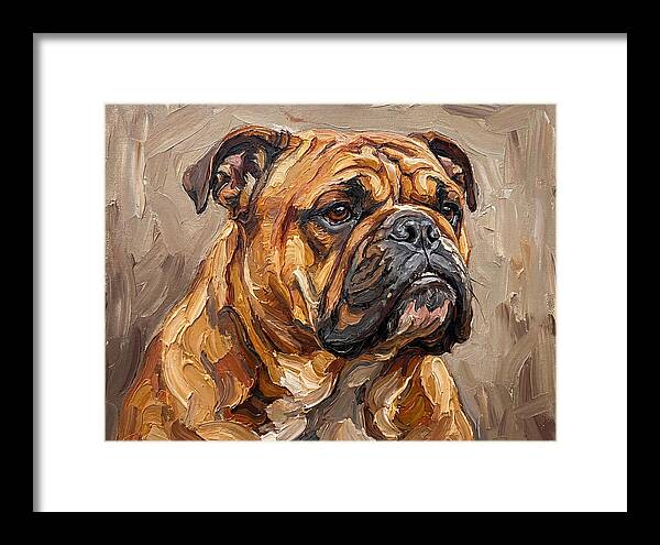 Bulldog Portrait In Palette Knife Style