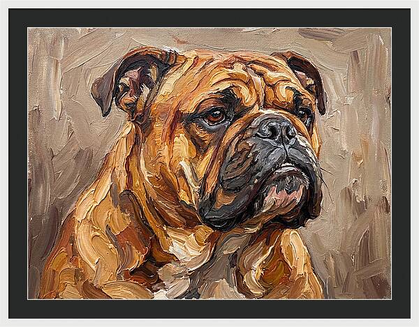 Bulldog Portrait In Palette Knife Style