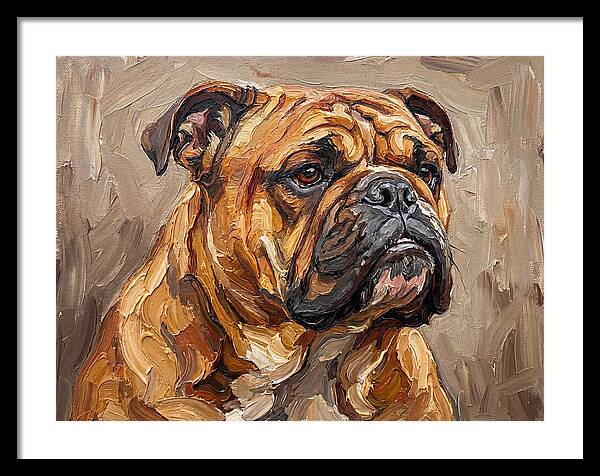 Bulldog Portrait In Palette Knife Style