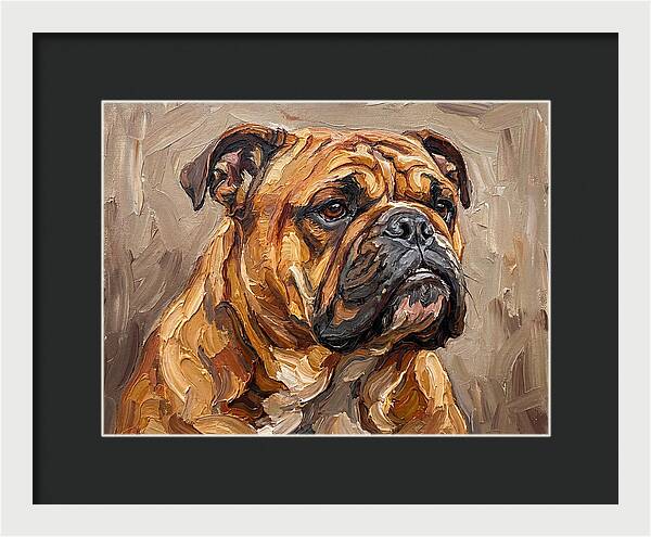 Bulldog Portrait In Palette Knife Style