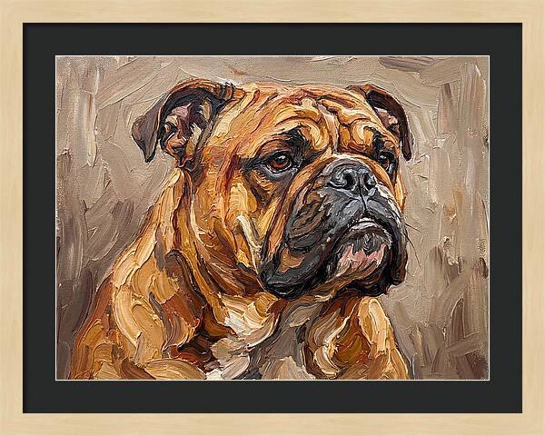 Bulldog Portrait In Palette Knife Style
