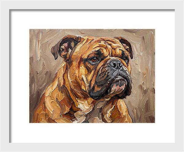 Bulldog Portrait In Palette Knife Style
